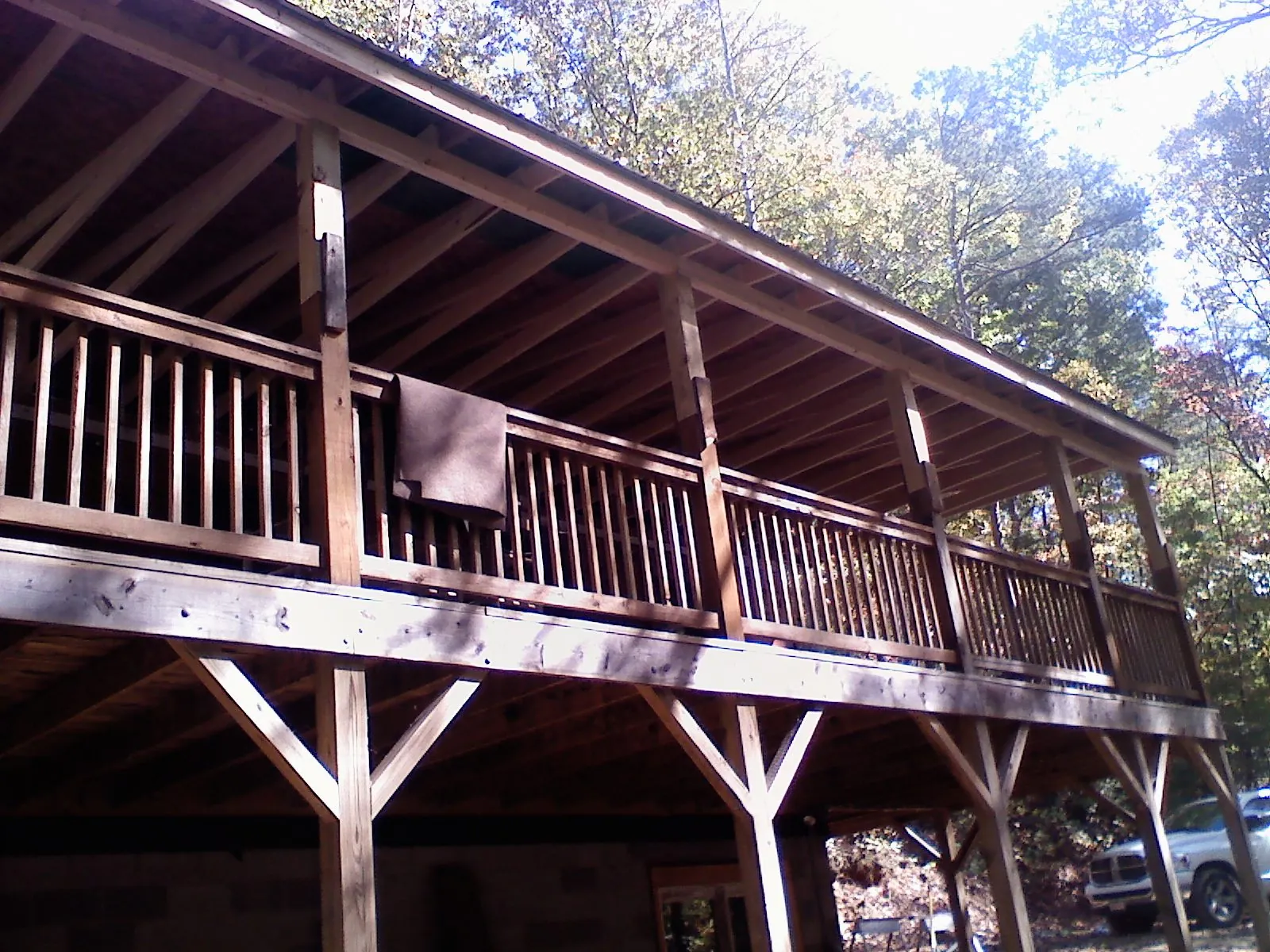 Timber framing under a new elevated porch and deck — Roof Leak Repair in Hope by Roofing Brothers